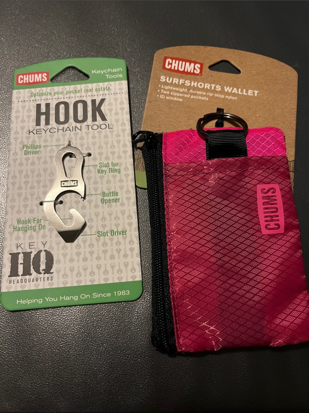 Unisex Chums Surfshorts Wallet and Chums Hook Keychain Tool